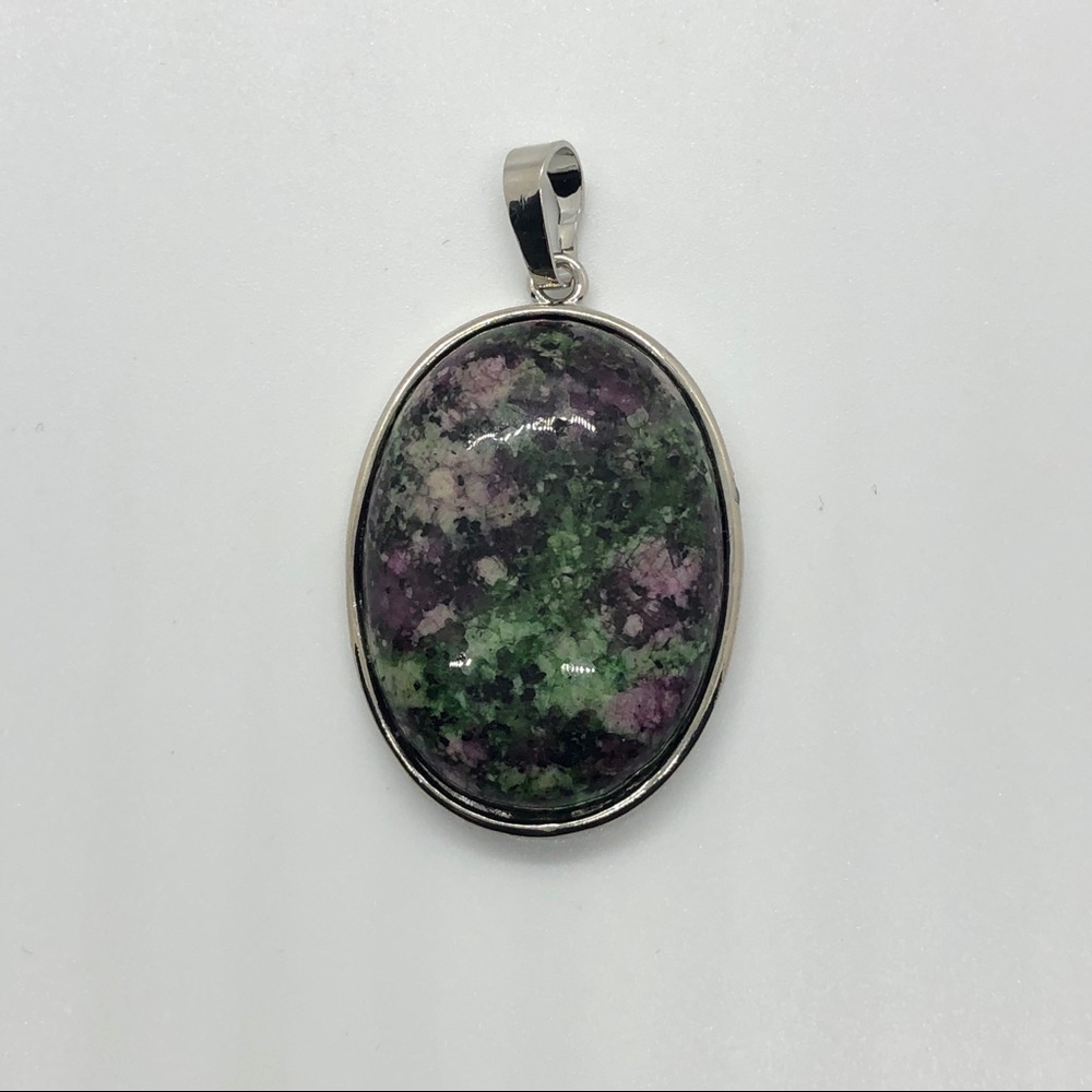 Ruby Zoisite Oval Shaped Necklace